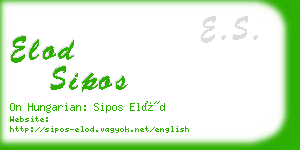 elod sipos business card